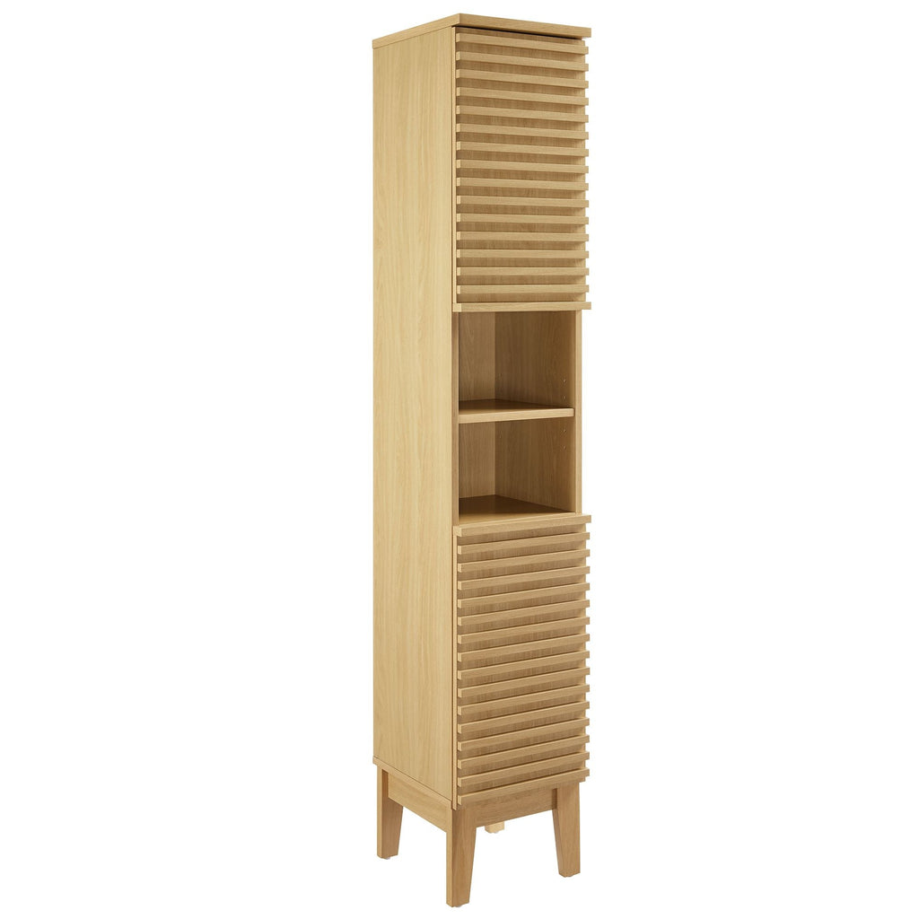 Render Tall Narrow Bathroom Storage Cabinet - EEI-6851-OAK