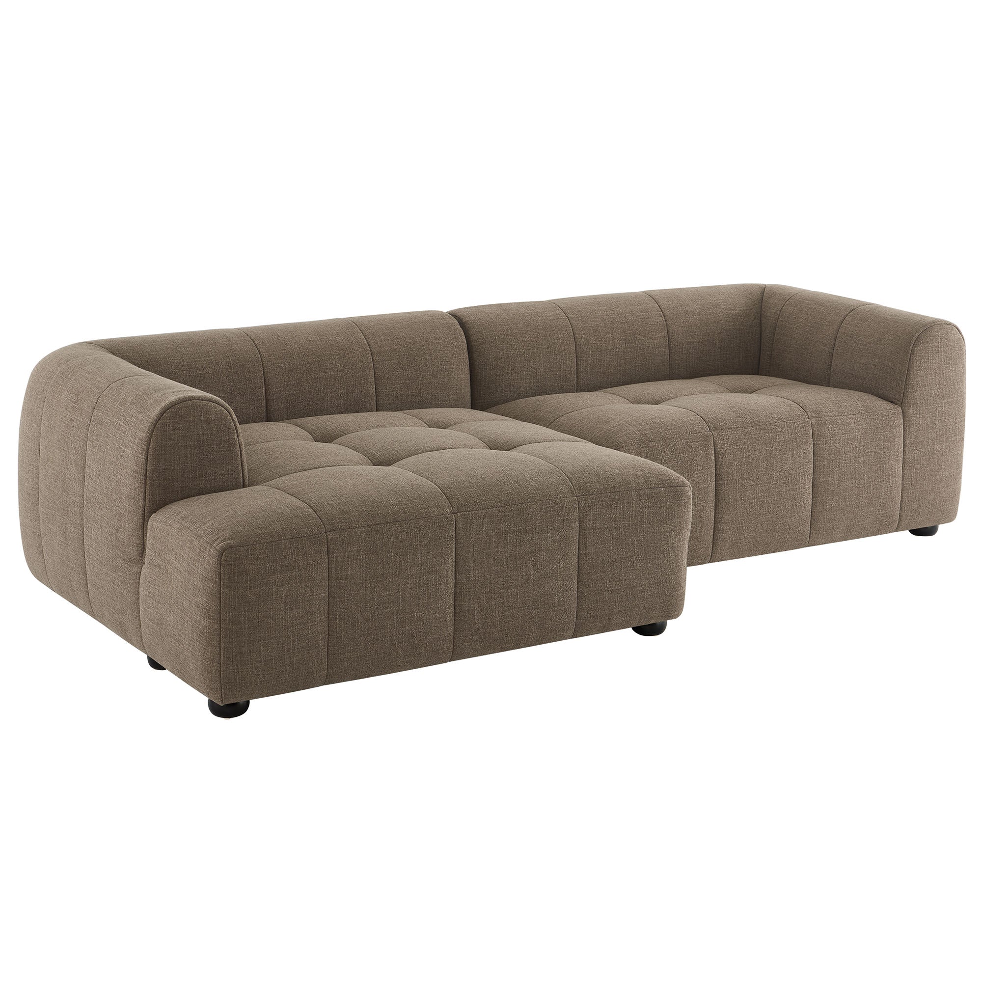 Liana  Left-Facing Upholstered Fabric Modular Sofa with Chaise - EEI-6868-MOC