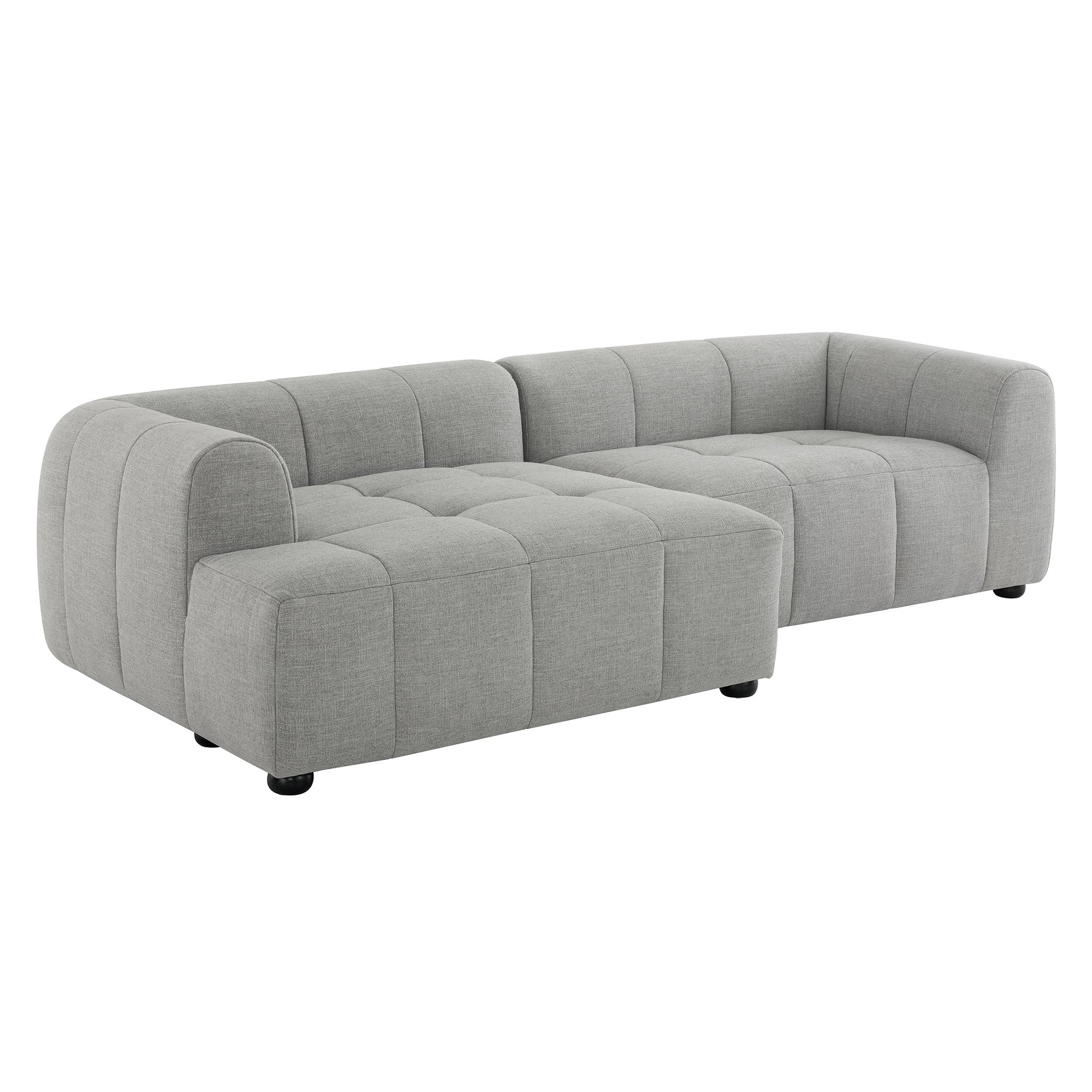 Liana  Left-Facing Upholstered Fabric Modular Sofa with Chaise - EEI-6868-PEW