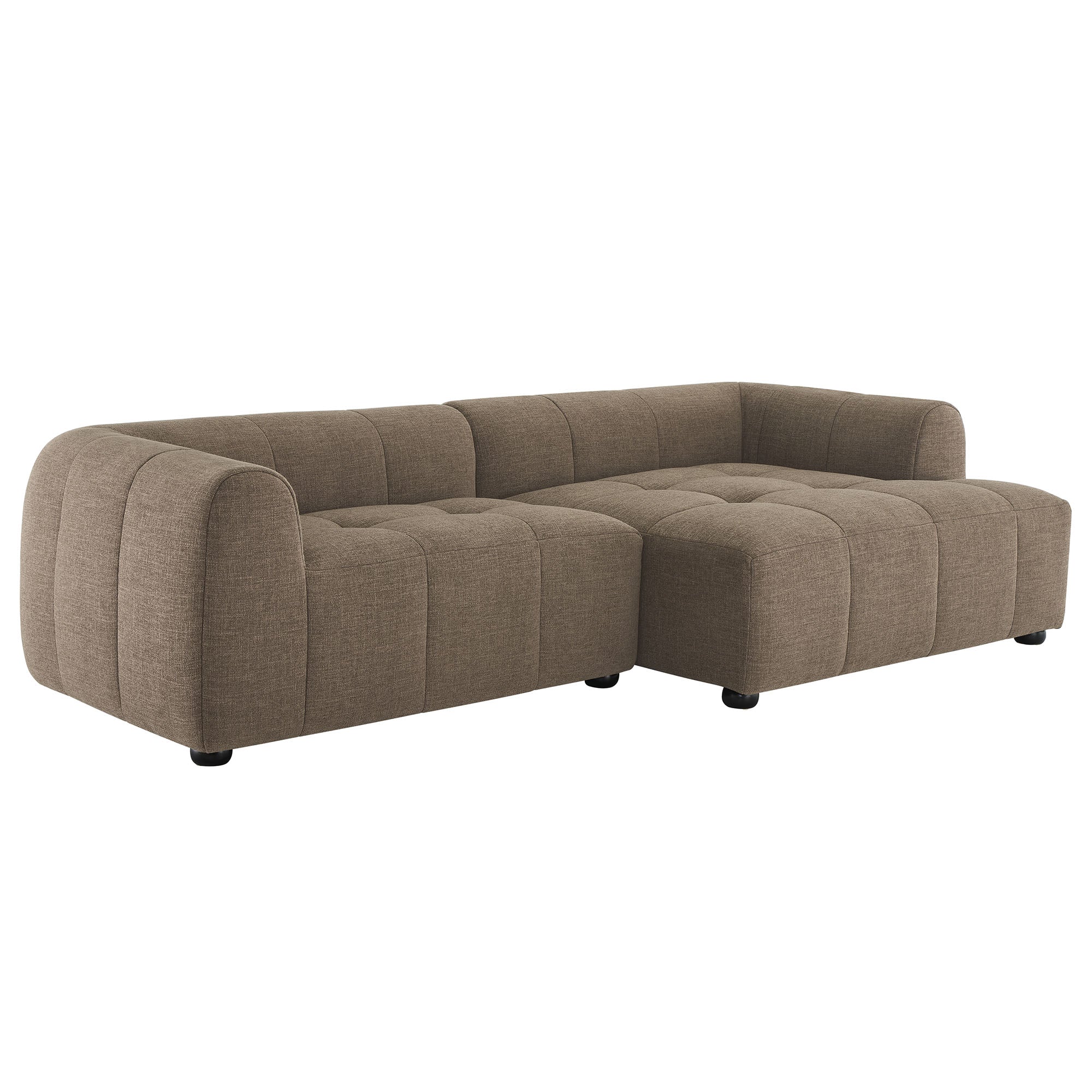 Liana  Right-Facing Upholstered Fabric Modular Sofa with Chaise - EEI-6869-MOC