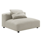 Solace  Modular Upholstered Fabric Armless Chair and Ottoman Set