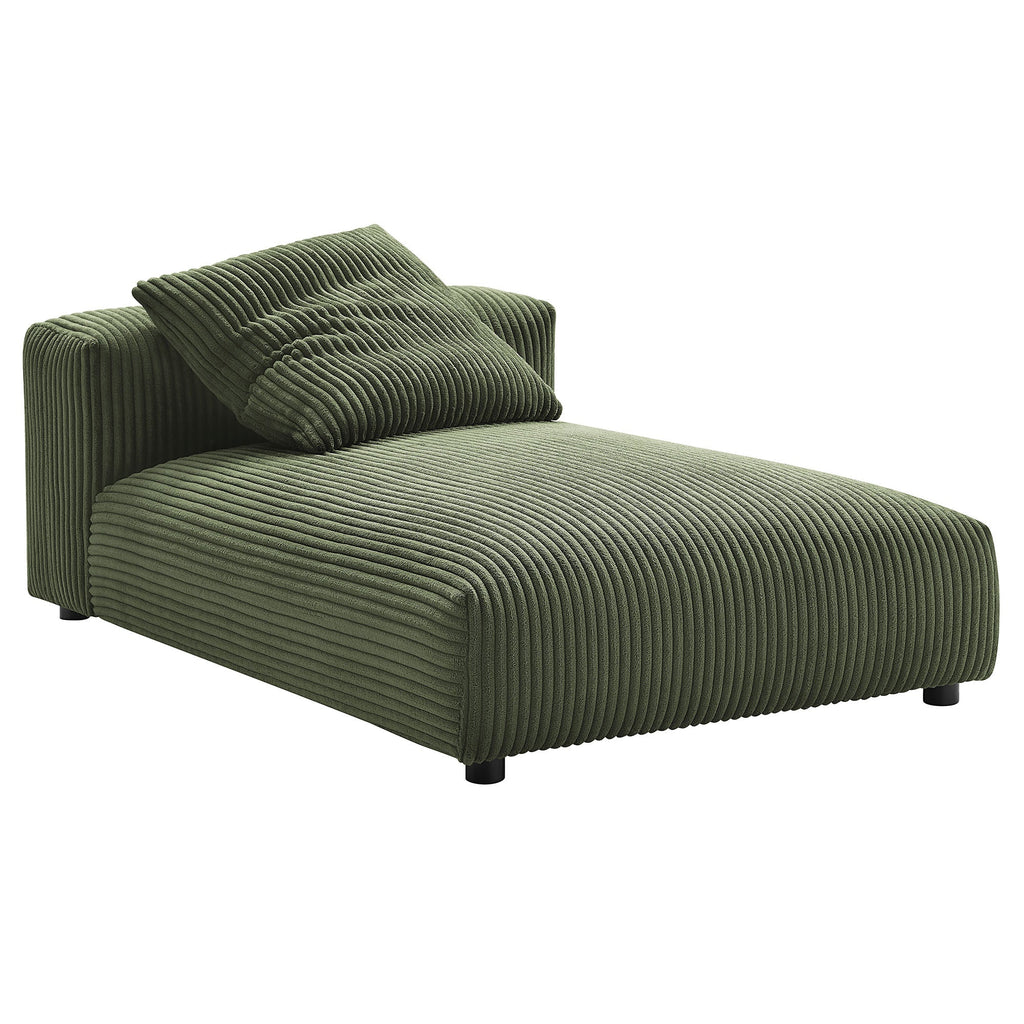 Solace  Modular Corduroy Upholstered Armless Chaise Lounge