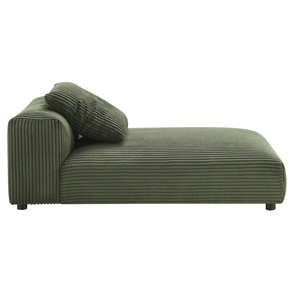 Solace  Modular Corduroy Upholstered Armless Chaise Lounge
