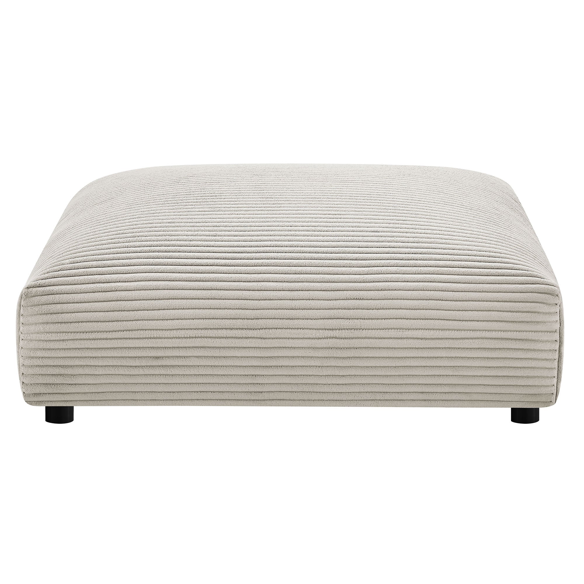 Solace  Modular Corduroy Upholstered Armless Chair and Ottoman Set