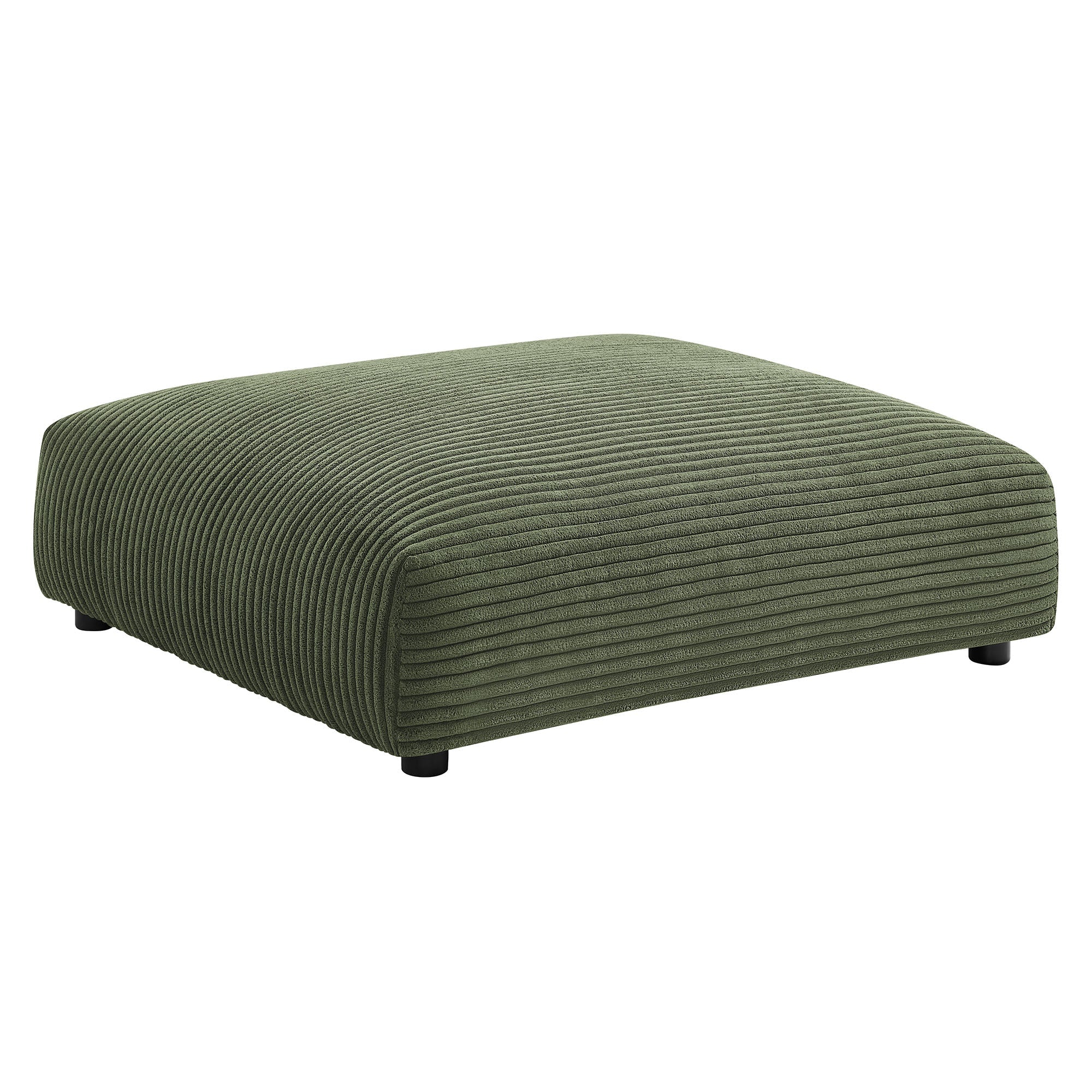 Solace  Modular Corduroy Upholstered Armless Chair and Ottoman Set