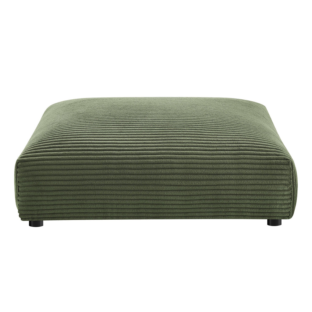 Solace  Modular Corduroy Upholstered Armless Chair and Ottoman Set