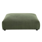 Solace  Modular Corduroy Upholstered Armless Chair and Ottoman Set