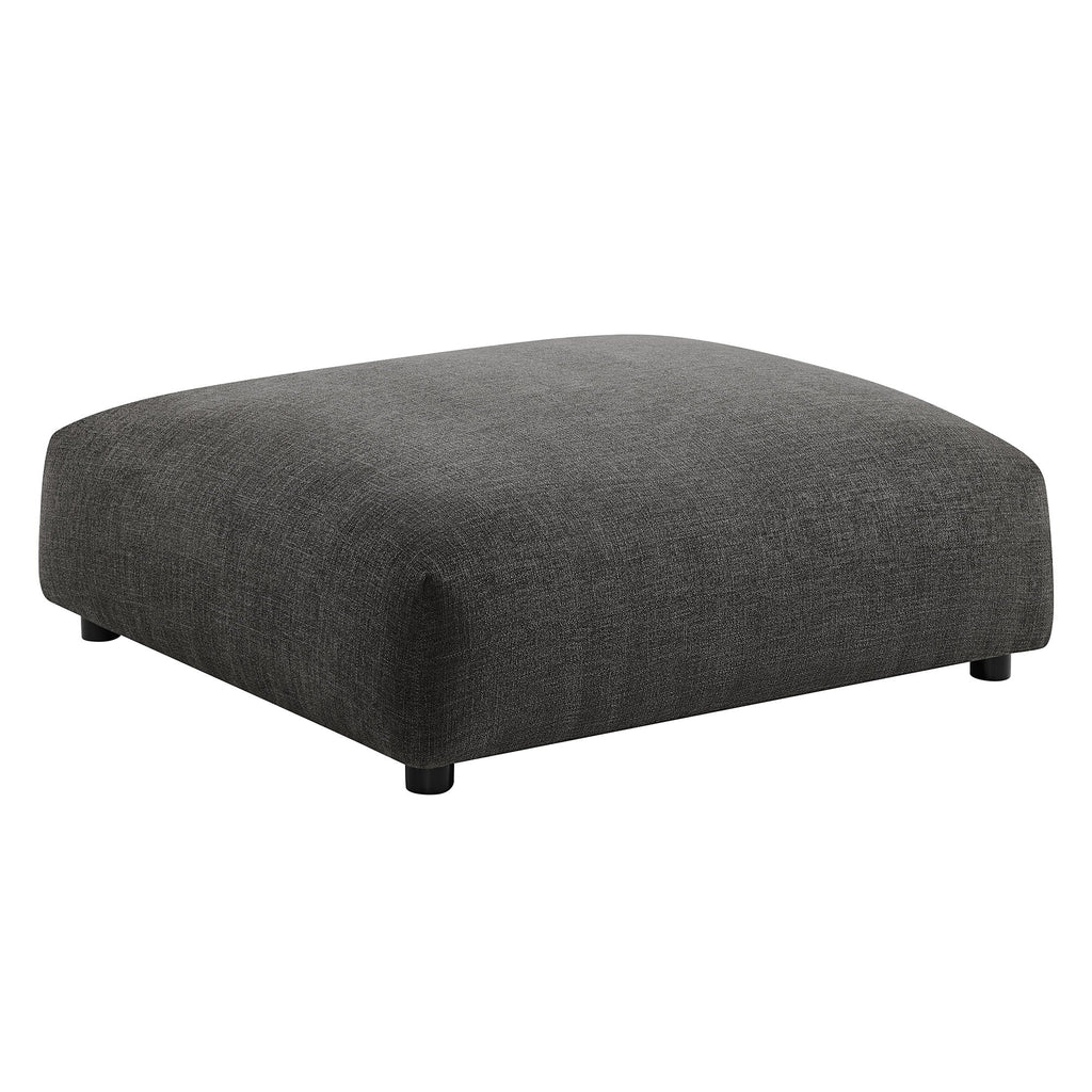 Solace  Modular Upholstered Fabric Armless Chair and Ottoman Set
