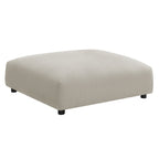 Solace Modular Upholstered Fabric Armless Loveseat and Ottoman Set
