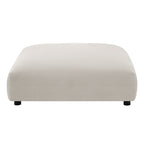 Solace Modular Upholstered Fabric Armless Loveseat and Ottoman Set