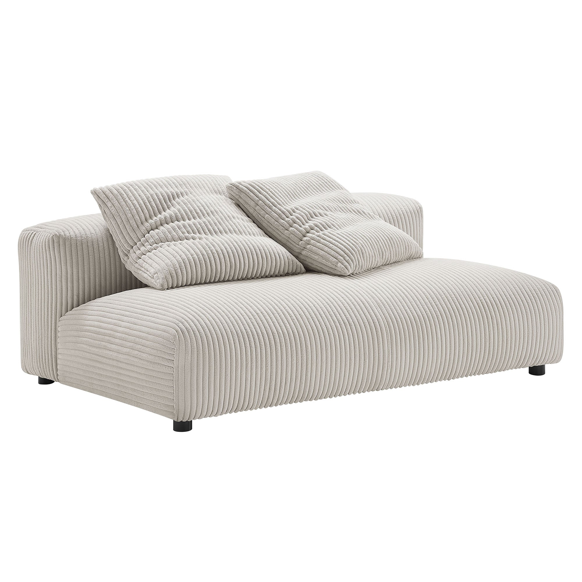Solace  Modular Corduroy Upholstered Armless Loveseat