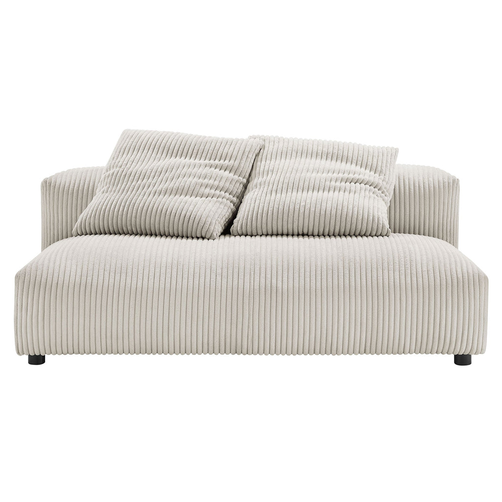 Solace  Modular Corduroy Upholstered Armless Loveseat