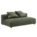 Solace  Modular Corduroy Upholstered Armless Loveseat and Ottoman Set