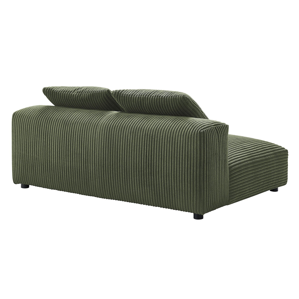 Solace  Modular Corduroy Upholstered Armless Loveseat