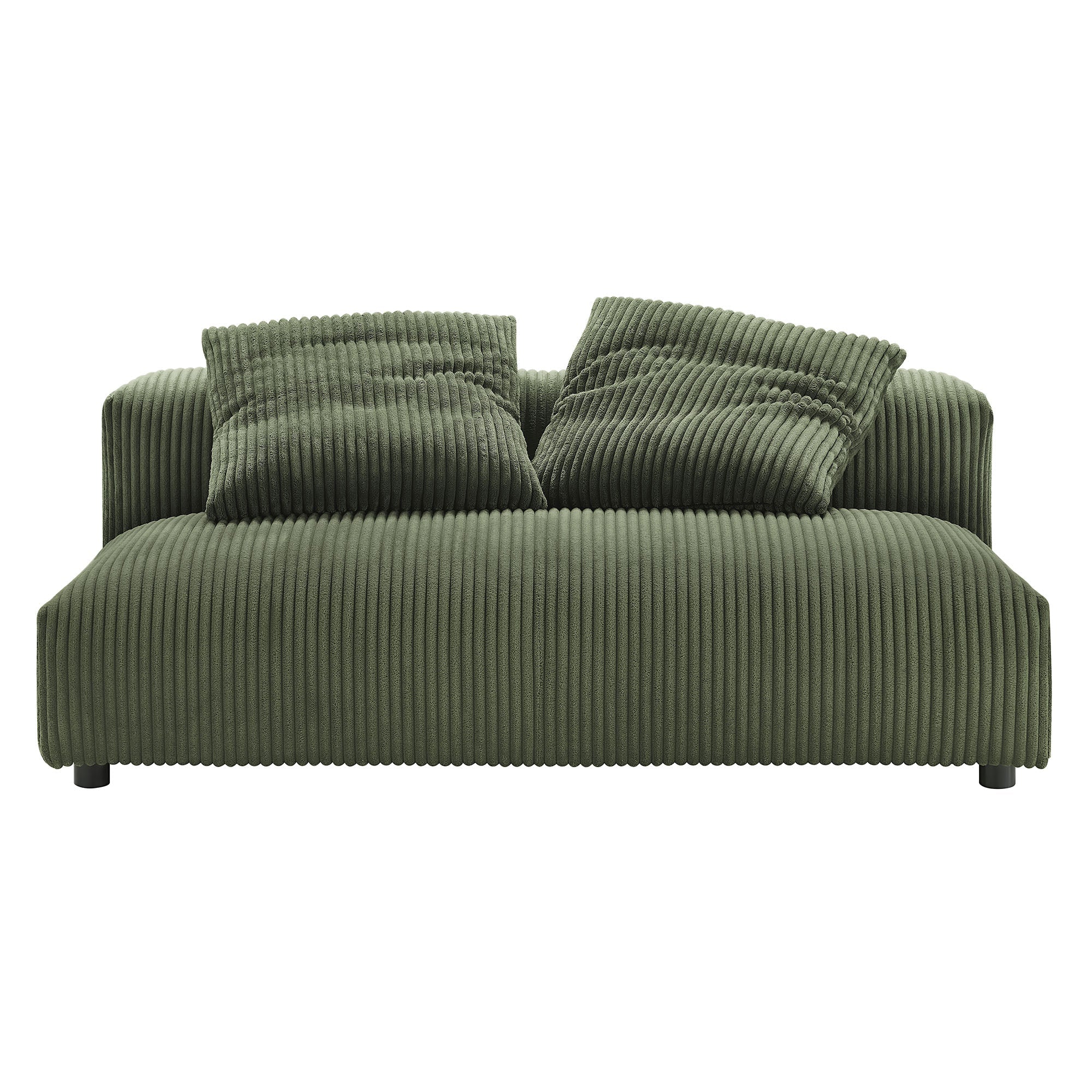 Solace  Modular Corduroy Upholstered Armless Loveseat