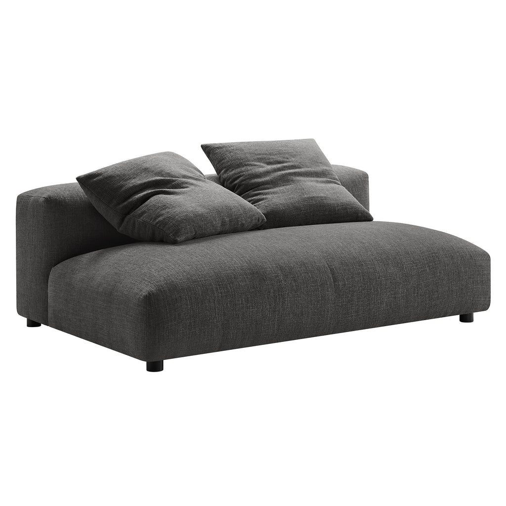 Solace Modular Upholstered Fabric Armless Loveseat and Ottoman Set