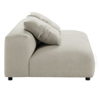 Solace Modular Upholstered Fabric Armless Loveseat and Ottoman Set