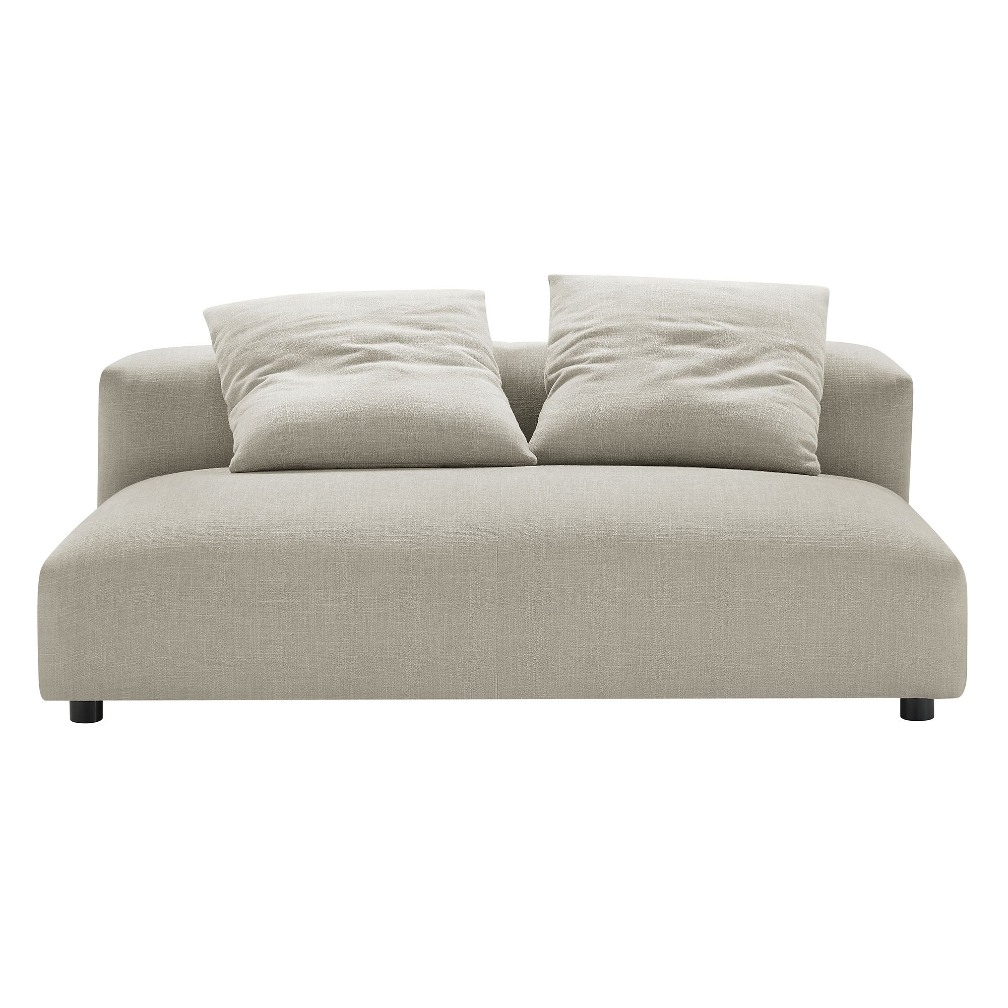 Solace Modular Upholstered Fabric Armless Loveseat and Ottoman Set