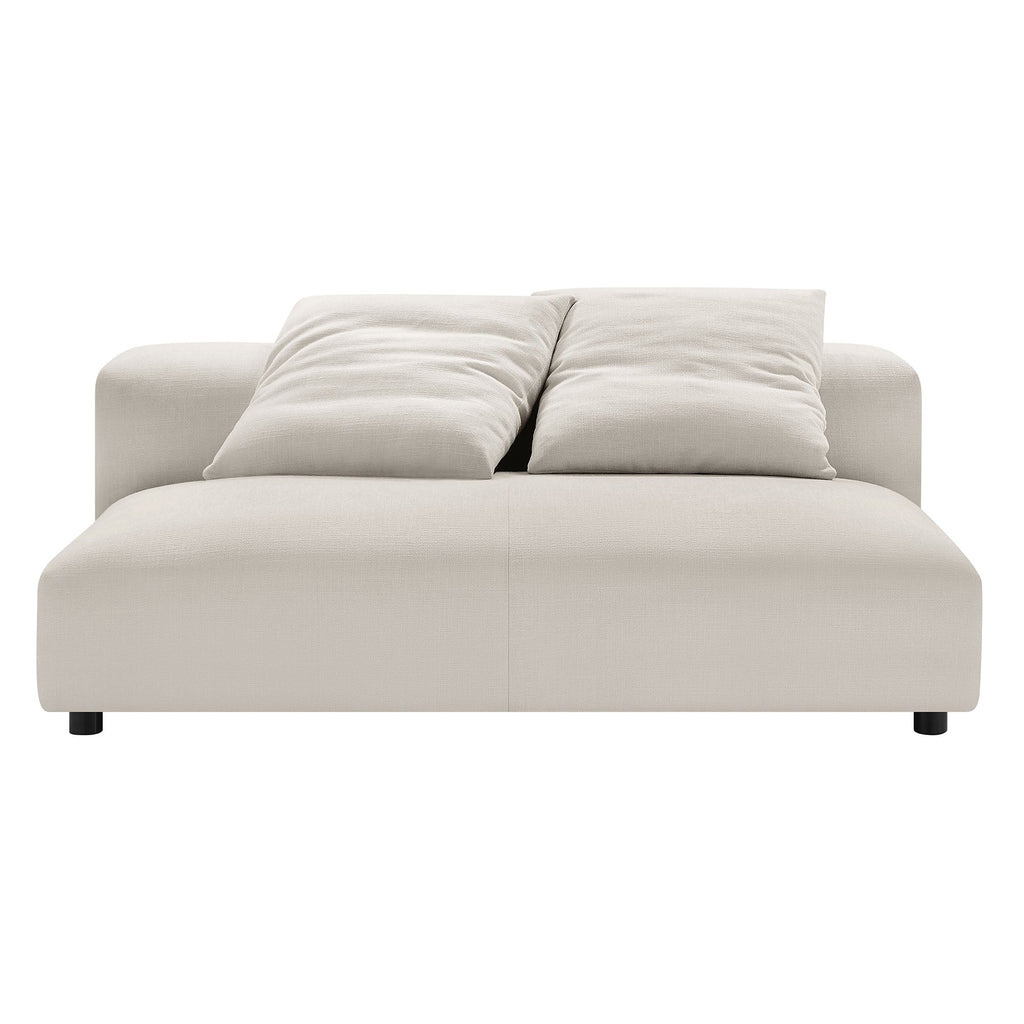 Solace Modular Upholstered Fabric Armless Loveseat and Ottoman Set