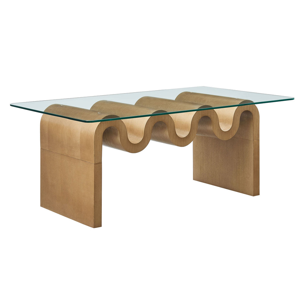 Ondine Glass Top Coffee Table - EEI-6900-NAT