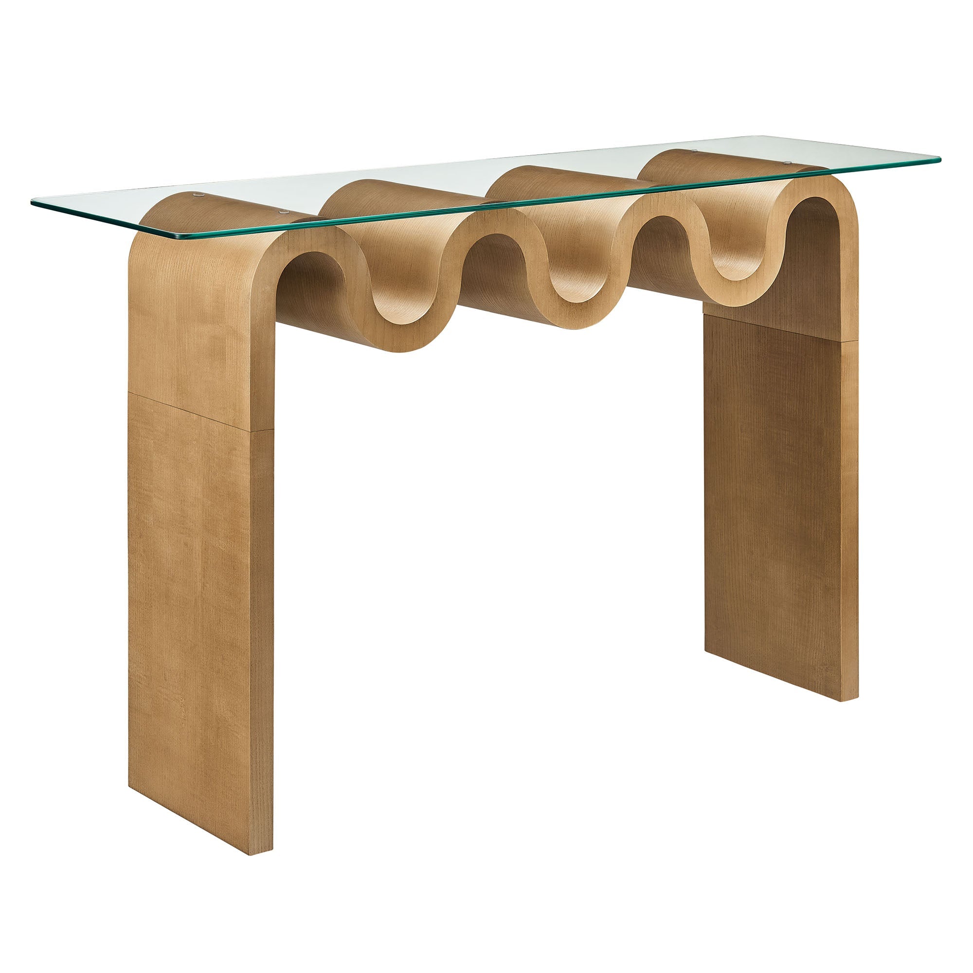 Ondine Glass Top 50" Console Table - EEI-6901-NAT