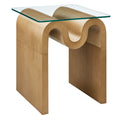 Ondine Glass Top Side Table - EEI-6902-NAT