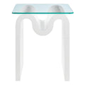 Ondine Glass Top Side Table