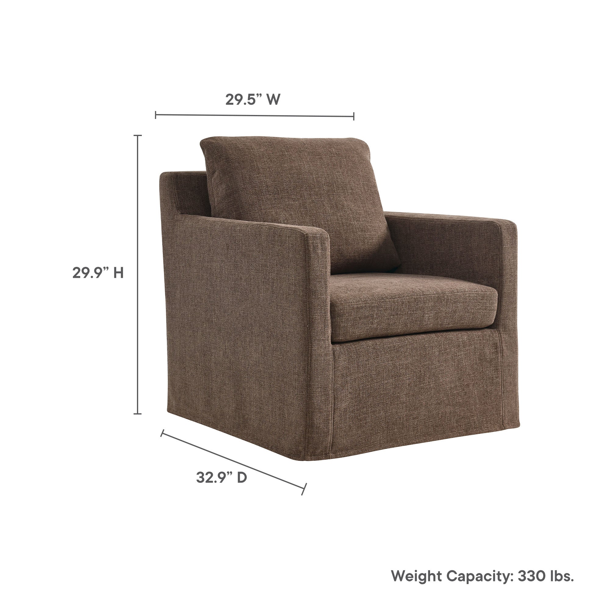 Serene Fabric Slipcovered Swivel Armchair