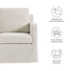 Serene Fabric Slipcovered Swivel Armchair