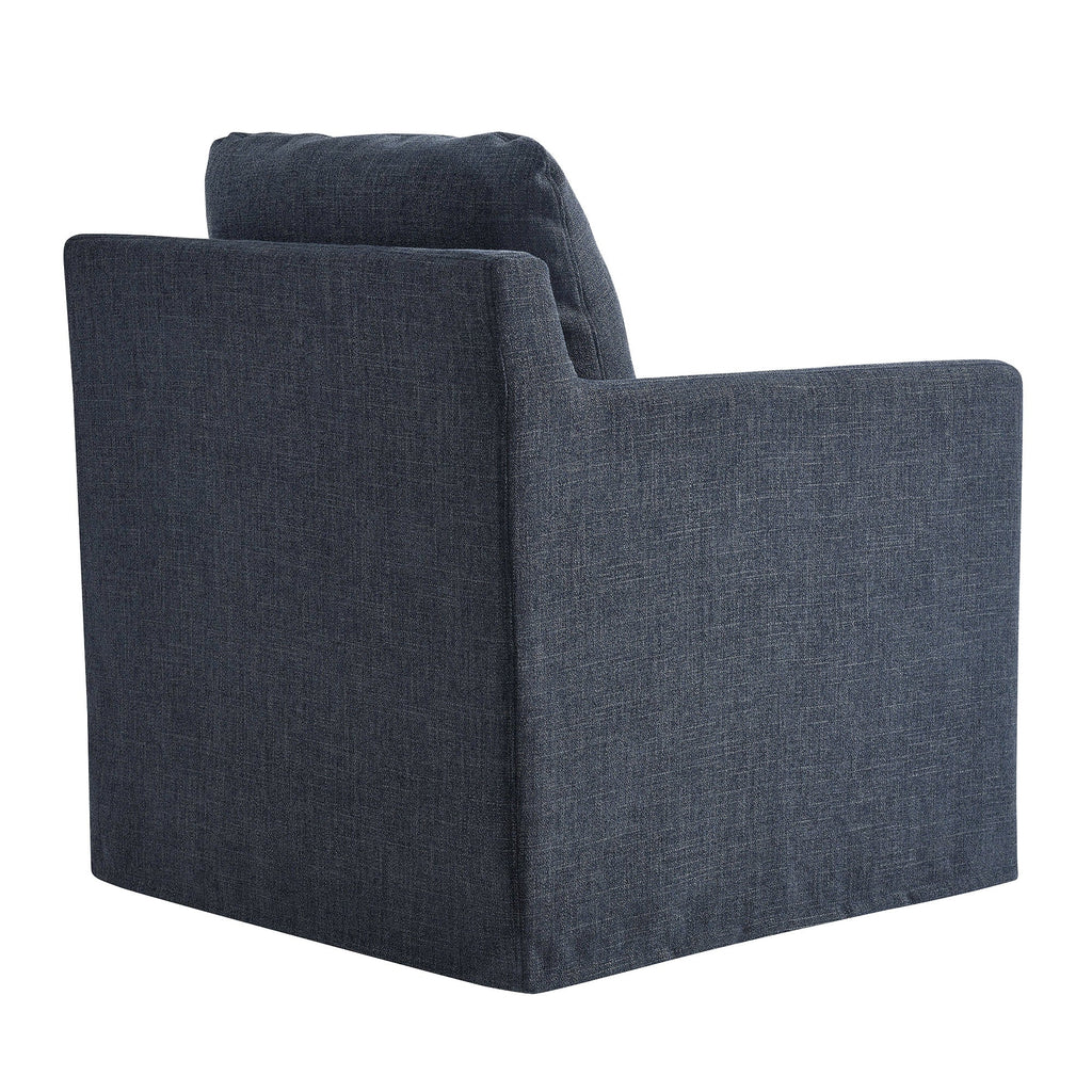 Serene Fabric Slipcovered Swivel Armchair