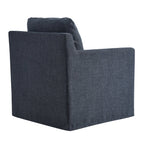 Serene Fabric Slipcovered Swivel Armchair