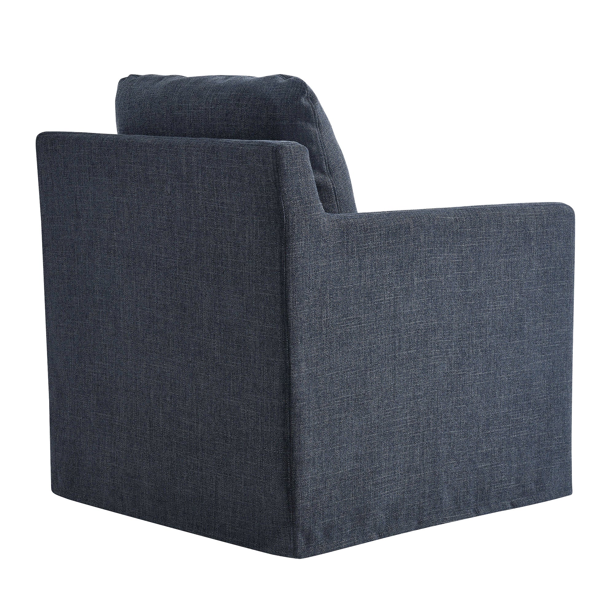 Serene Fabric Slipcovered Swivel Armchair