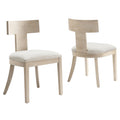 Peregrine Wood and Fabric Upholstered Dining Chairs Set of 2