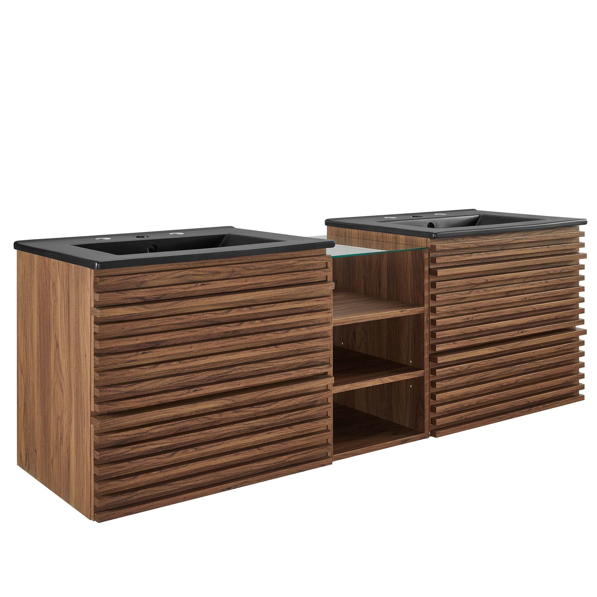 Render Wall-Mount Bathroom Vanity with Black Basin Included - EEI-6941-WAL-BLK