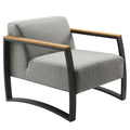 Sauve Outdoor Patio Aluminum and Fabric Armchair