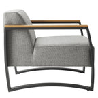 Sauve Outdoor Patio Aluminum and Fabric Armchair