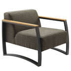 Sauve Outdoor Patio Aluminum and Fabric Armchair