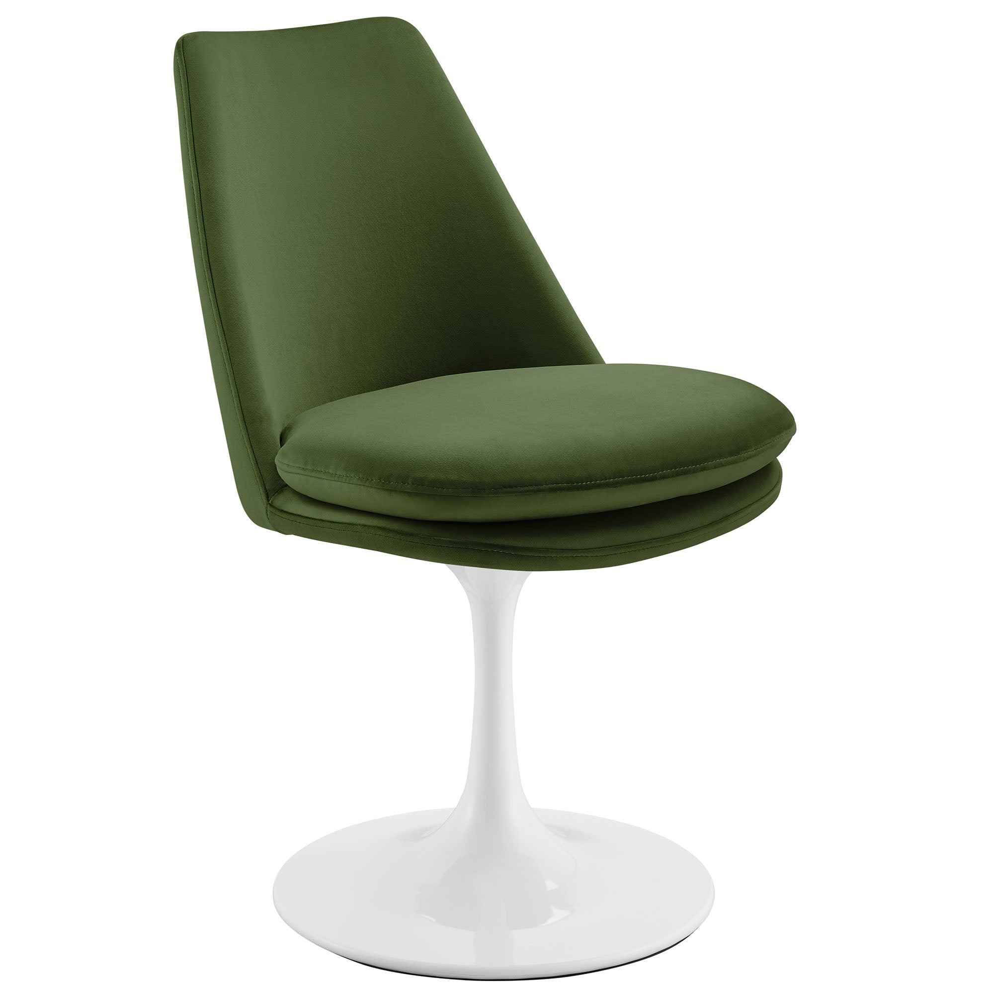 Lippa Swivel Dining Performance Velvet Side Chair - EEI-6954-WHI-MOG