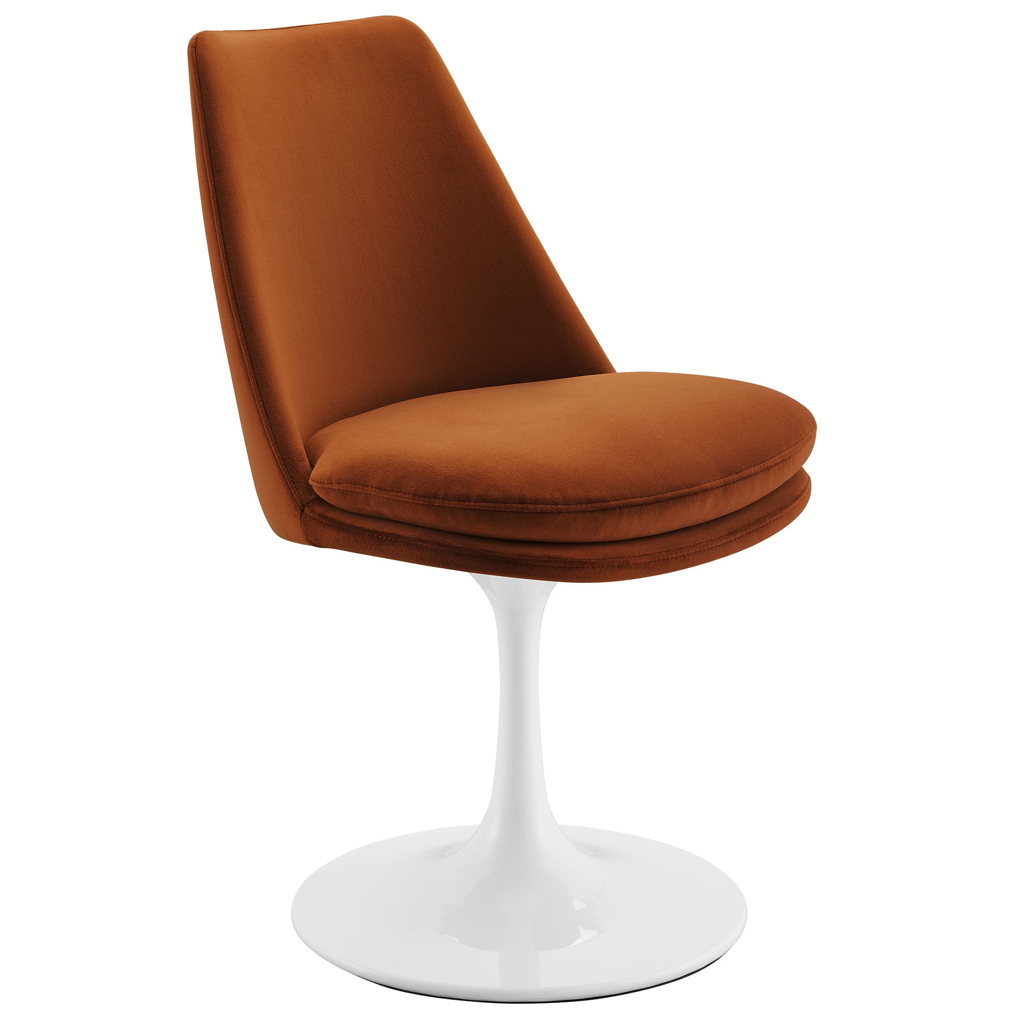 Lippa Swivel Dining Performance Velvet Side Chair - EEI-6954-WHI-RUS