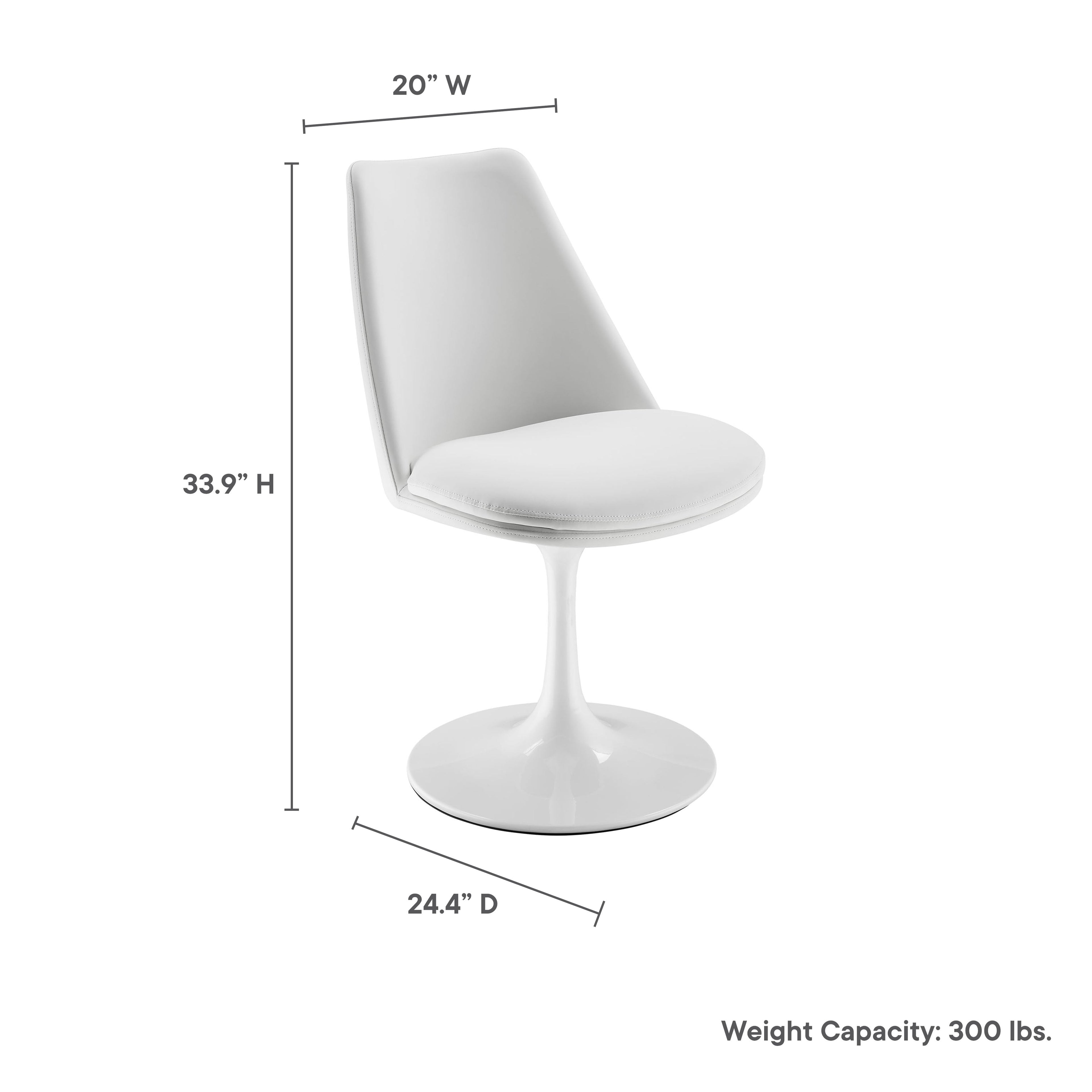 Lippa Swivel Dining Vegan Leather Armchair