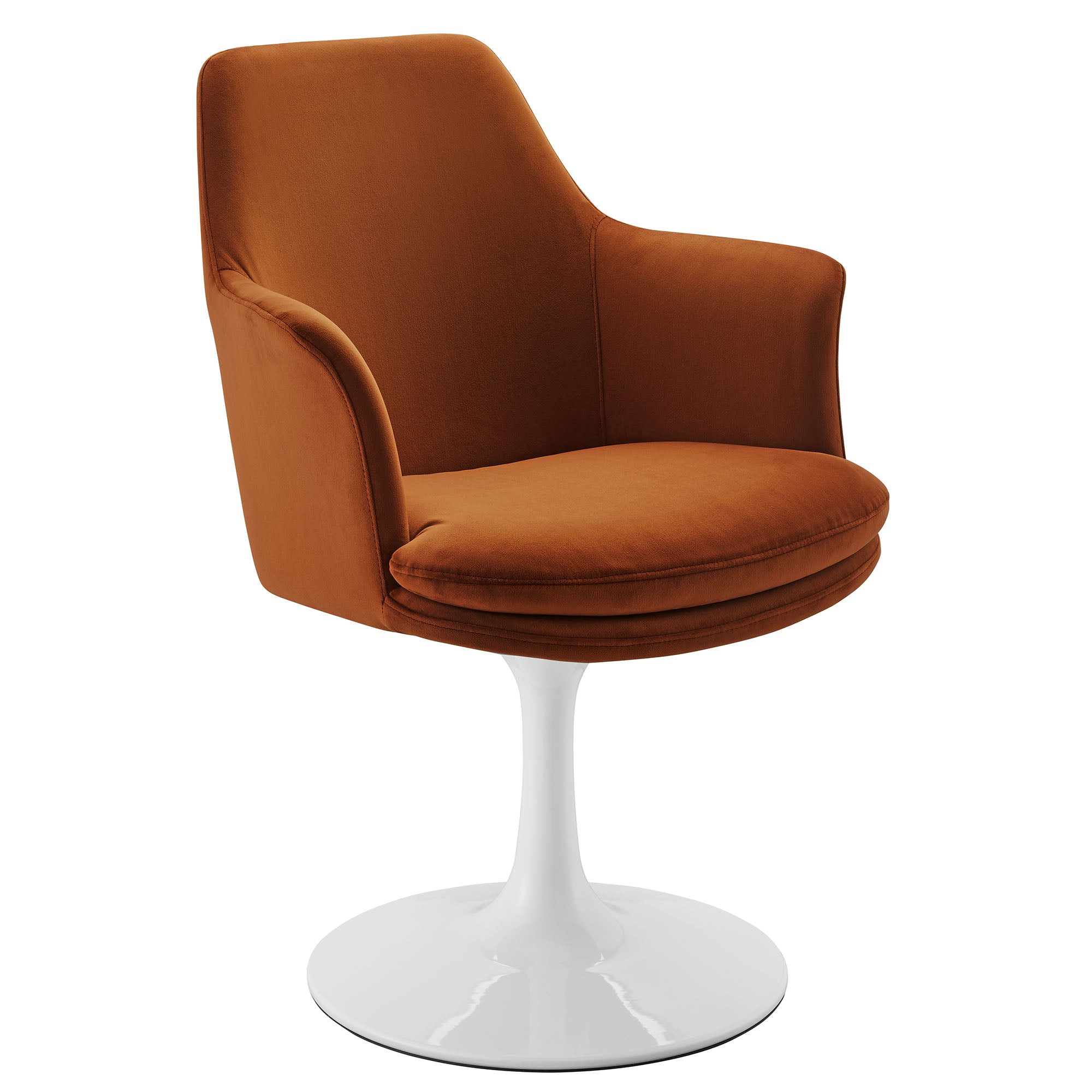 Lippa Swivel Dining Armchair - EEI-6957-WHI-RUS