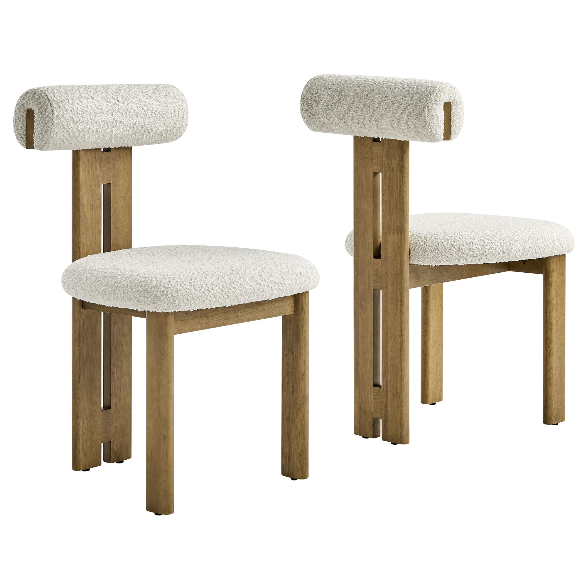 Torian Boucle Fabric Dining Chair Set of 2 - EEI-6960-FRO-IVO
