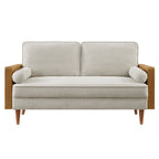 Kellan Heathered Weave Fabric Loveseat
