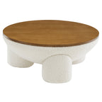 Tridome Round Boucle Upholstered Storage Coffee Table