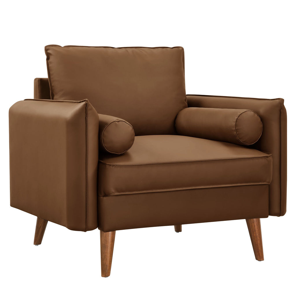 Revive Upholstered Vegan Leather Accent Armchair