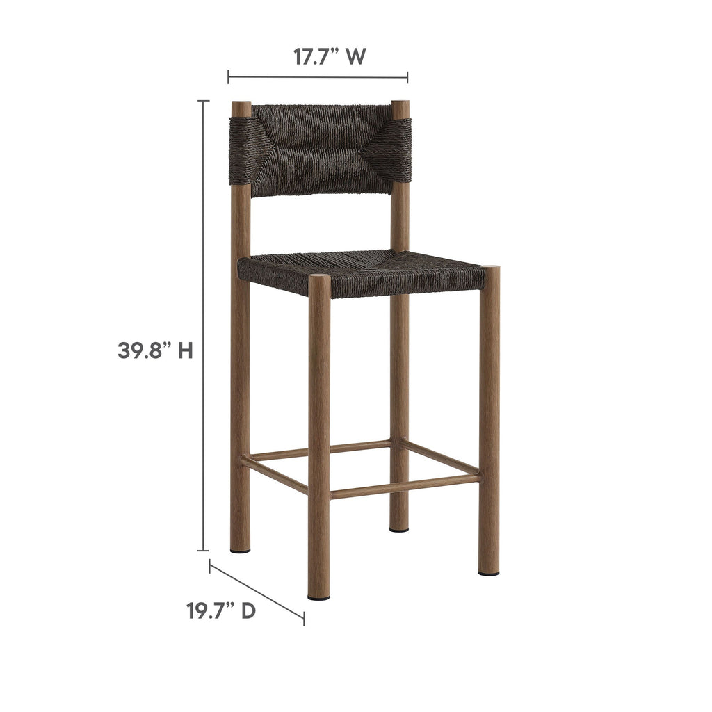 Parkland Outdoor Patio Rattan and Aluminum Bar Stools Set of 2