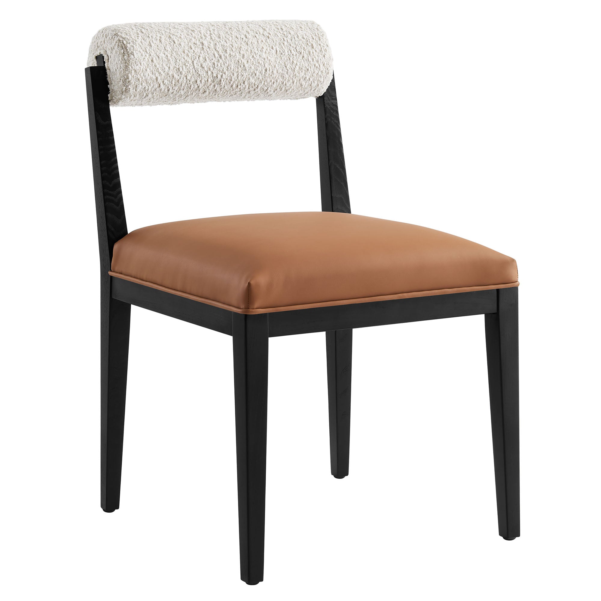 Kai Boucle and Vegan Leather Dining Chair