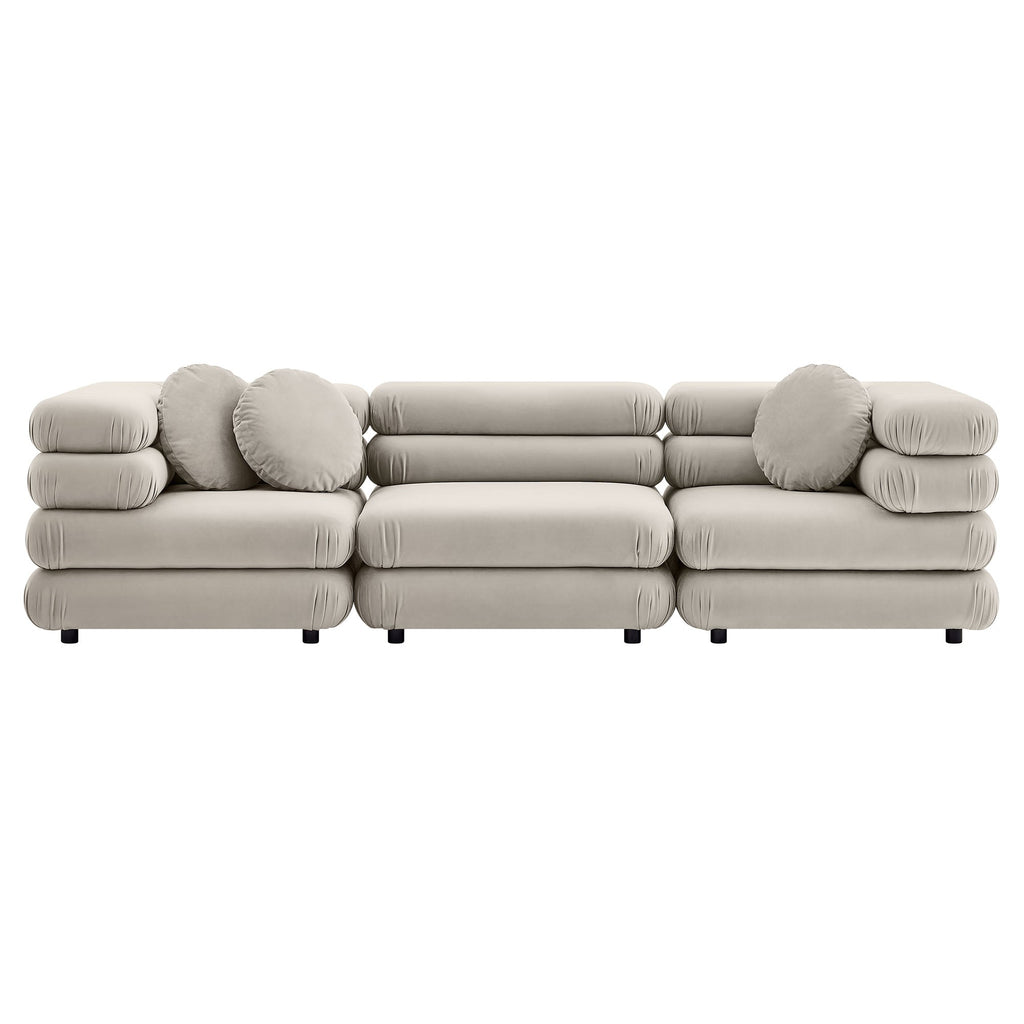 Jubilee 3-Piece Modular Performance Velvet Sectional Sofa