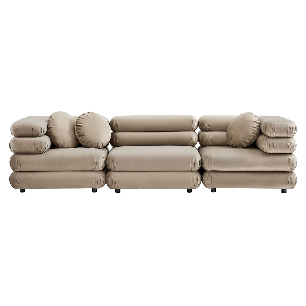 Jubilee 3-Piece Modular Performance Velvet Sectional Sofa