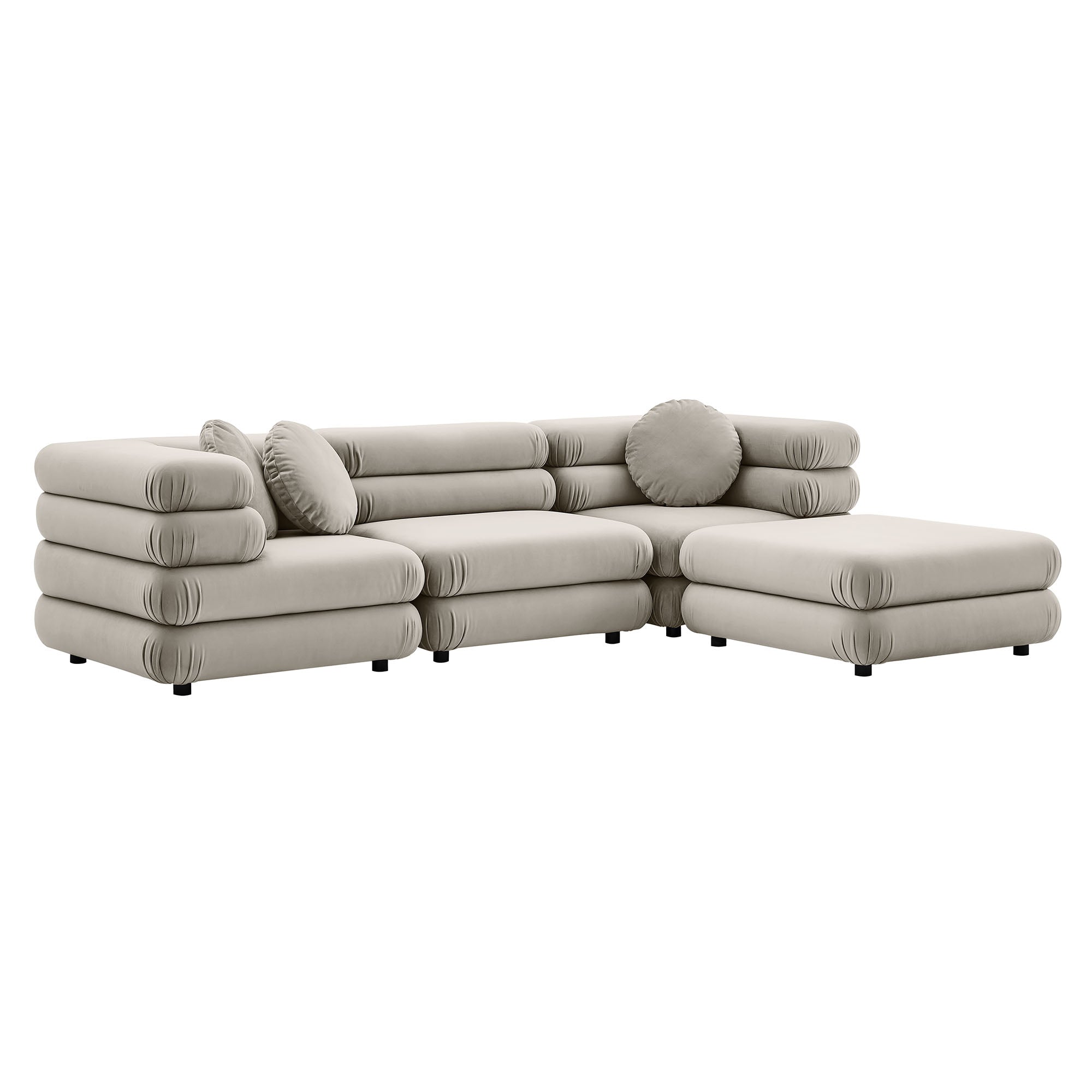 Jubilee 5-Piece Modular Performance Velvet Sectional Sofa